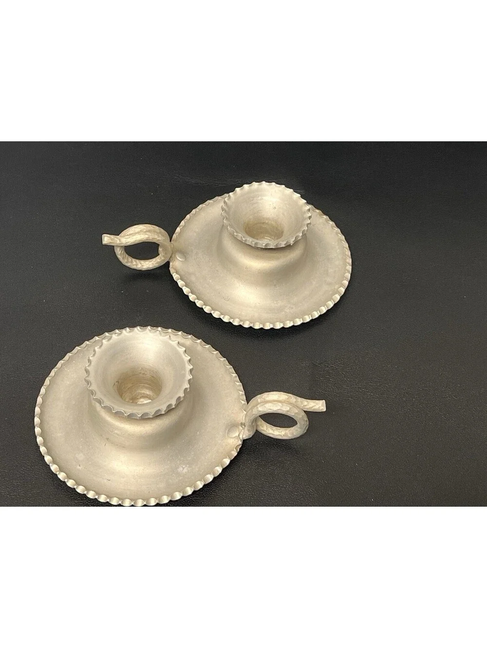 Vtg Pair Of Wrought Farberware Aluminum Candlesticks, Brooklyn, New York EUC